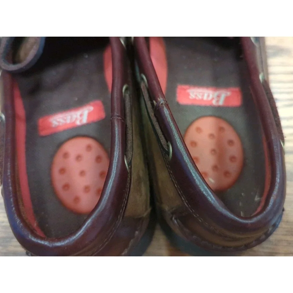 Bass Boat Shoes Mens 9 M Harry II Casual Loafers 1670 Brown Leather Lace Up Shoe